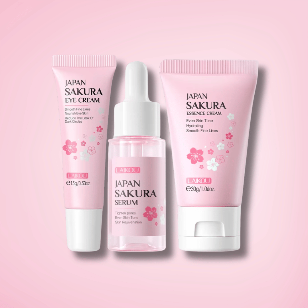 skincare set pink backround